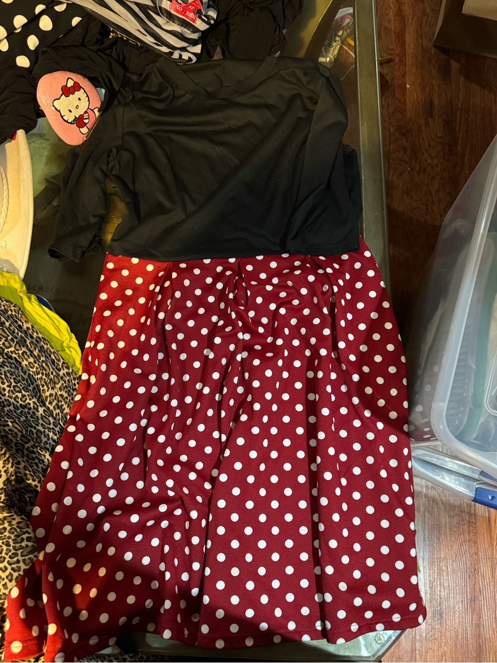 Women's Red Polka Dot A-Line Skirt - Classic Retro Style
